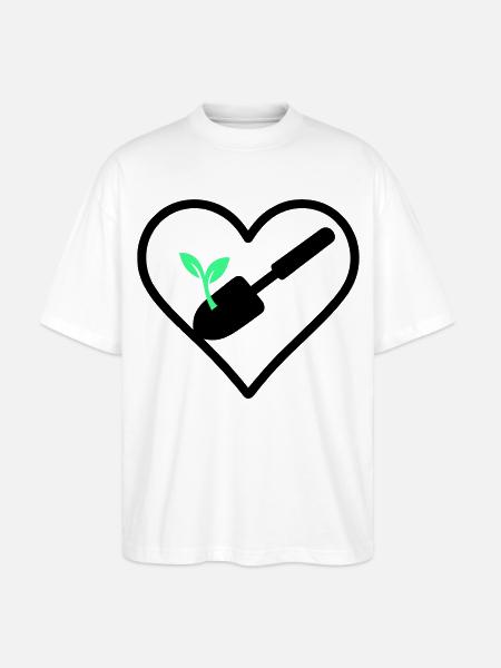 Gardening Heart – Green Passion - Stanley/Stella Oversized Unisex Organic T-shirt Blaster 2.0 - white