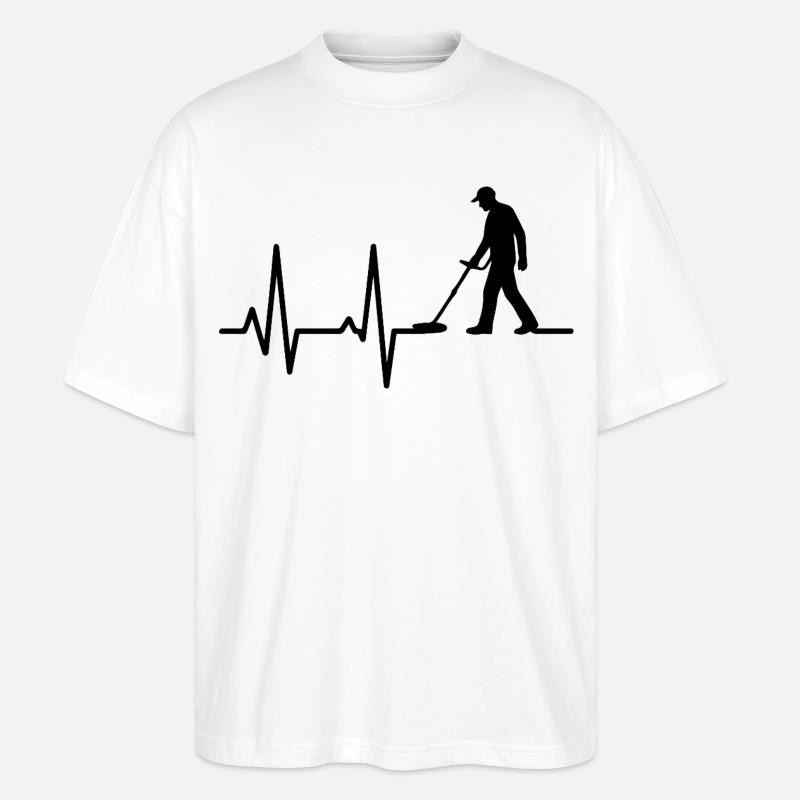 Herzschlag-oder-Metall-Detektions-Enthusiast - Stanley/Stella Oversized Unisex Bio T-Shirt Blaster 2.0 - Weiß