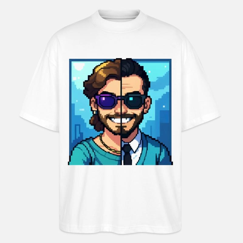 JUNGE TRIFFT JUNGE – nette Leute - Stanley/Stella Oversized Unisex Bio T-Shirt Blaster 2.0 - Weiß