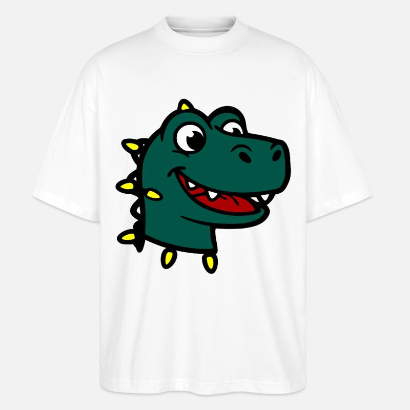 Lächelnde Dinosaurier-Weihnachtslichter - Stanley/Stella Oversized Unisex Bio T-Shirt Blaster 2.0 - Weiß