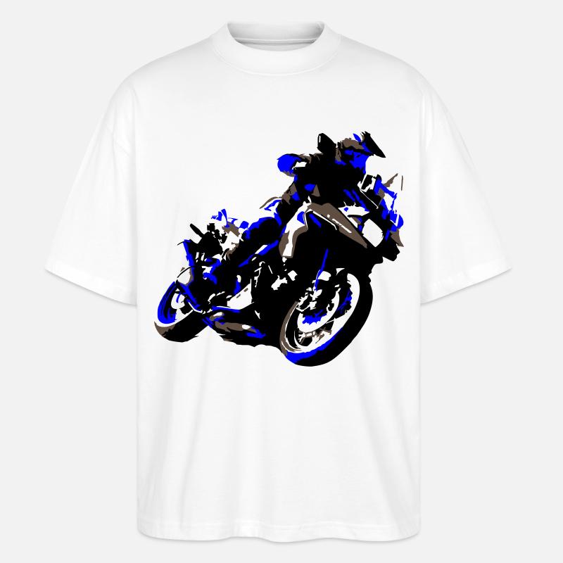 Reiseenduro - Stanley/Stella Oversized Unisex Bio T-Shirt Blaster 2.0 - Weiß
