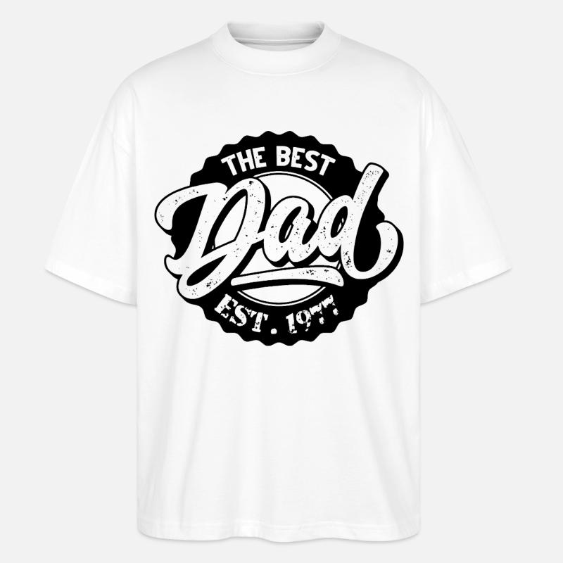 The Best Dad EST 1977 - Stanley/Stella Oversized Unisex Bio T-Shirt Blaster 2.0 - Weiß