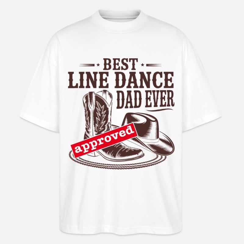 Der beste Line Dance Papa - Stanley/Stella Oversized Unisex Bio T-Shirt Blaster 2.0 - Weiß