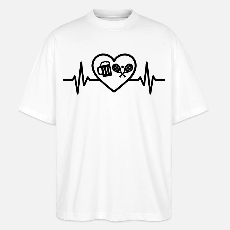 Herz Padel Bier - Stanley/Stella Oversized Unisex Bio T-Shirt Blaster 2.0 - Weiß