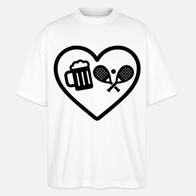 Heart Padel Bier - Stanley/Stella Oversized Unisex Bio T-Shirt Blaster 2.0 - Weiß