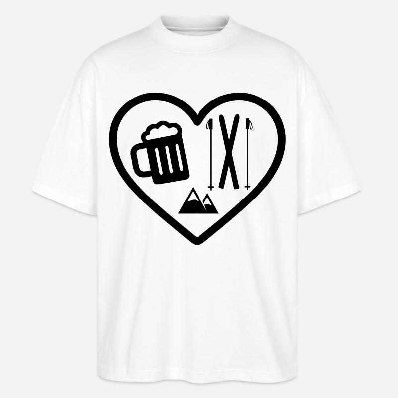 Heart Ski Bier - Stanley/Stella Oversized Unisex Bio T-Shirt Blaster 2.0 - Weiß