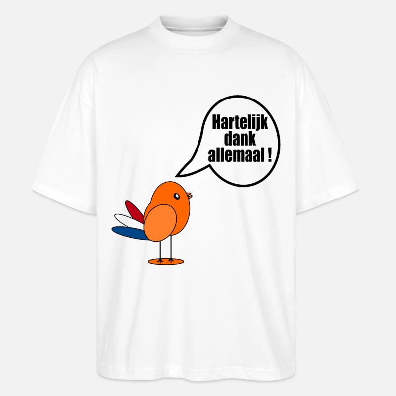 Niederländisch Vielen Dank Euch - Stanley/Stella Oversized Unisex Bio T-Shirt Blaster 2.0 - Weiß