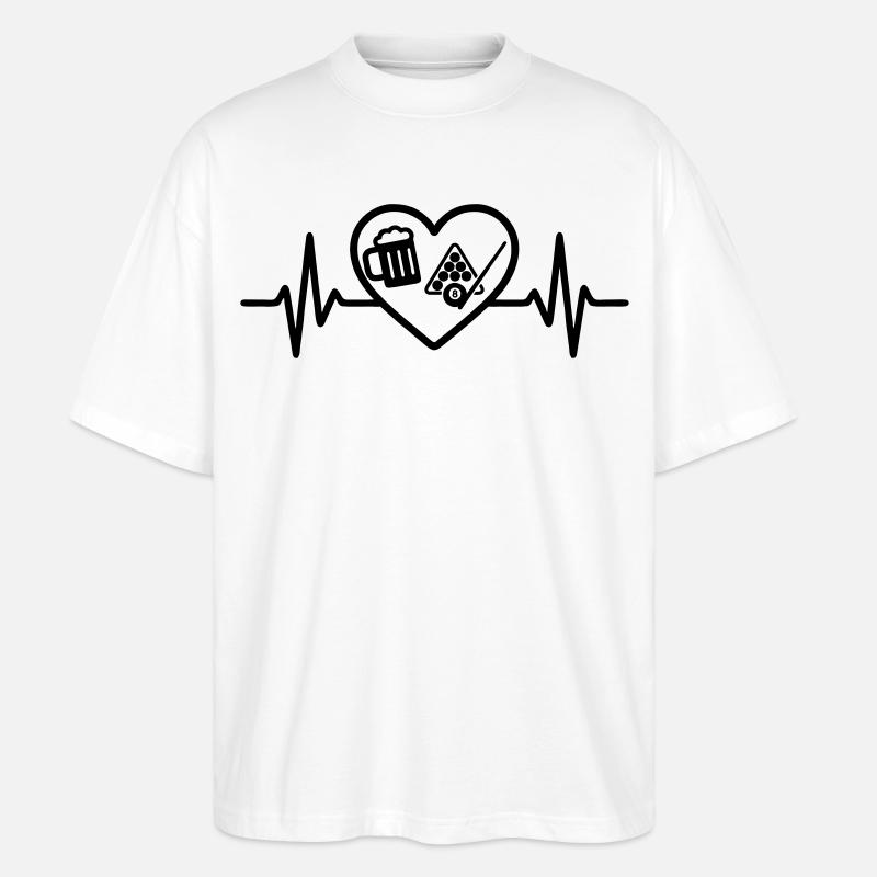 Herz Billard Bier - Stanley/Stella Oversized Unisex Bio T-Shirt Blaster 2.0 - Weiß
