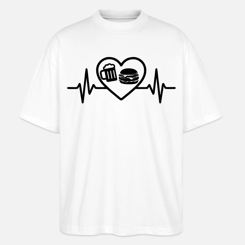Herz Burger Bier - Stanley/Stella Oversized Unisex Bio T-Shirt Blaster 2.0 - Weiß