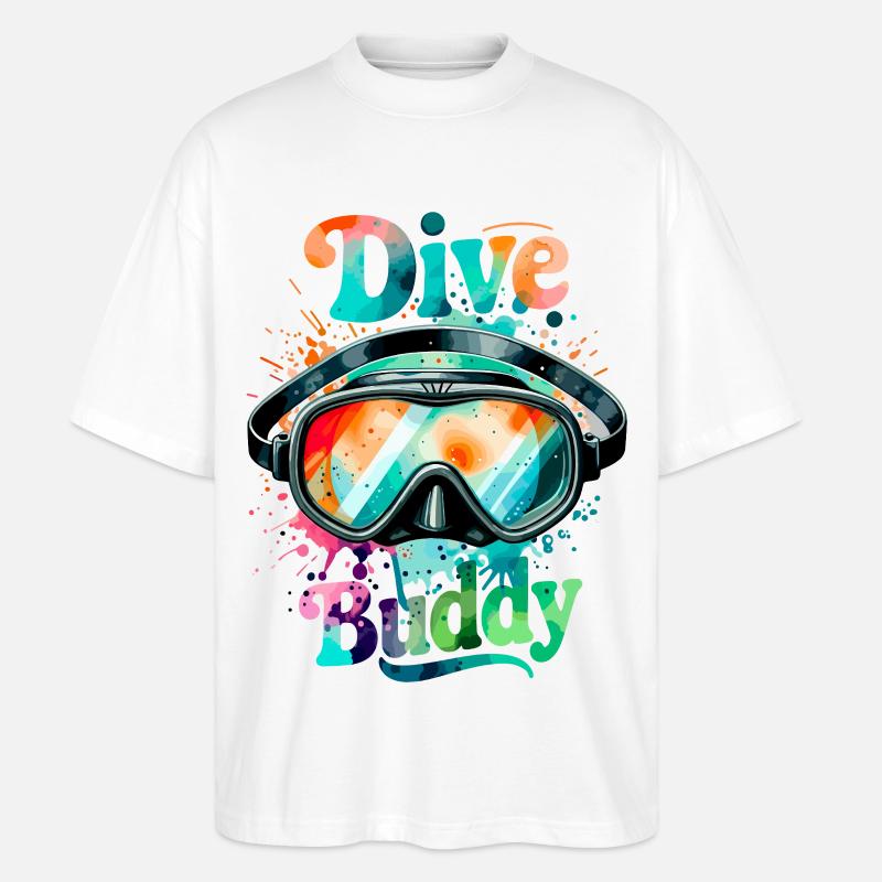 Lunettes de plongée Dive Buddy - T-shirt bio Blaster 2.0 coupe oversize Stanley/Stella Unisexe - blanc