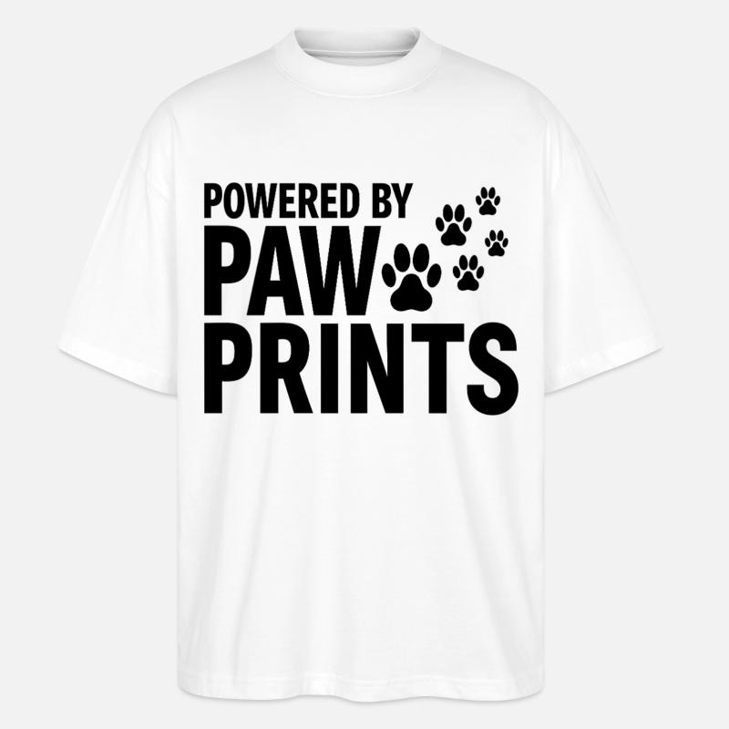 Powered By Paw Prints Hundeliebe Statement - Stanley/Stella Oversized Unisex Bio T-Shirt Blaster 2.0 - Weiß