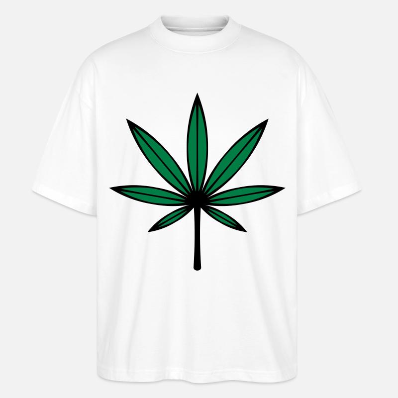 Cannabis / Marihuana / Hanfblatt (2C) - Stanley/Stella Oversized Unisex Bio T-Shirt Blaster 2.0 - Weiß