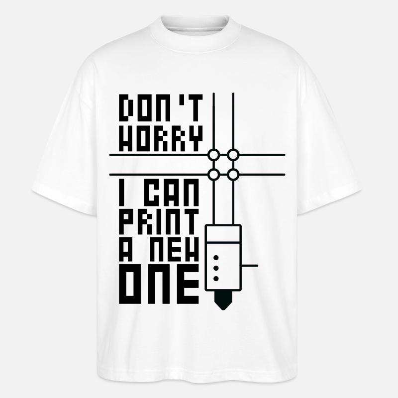 3D-Drucken 3D-Filament-3D-Drucker - Stanley/Stella Oversized Unisex Bio T-Shirt Blaster 2.0 - Weiß