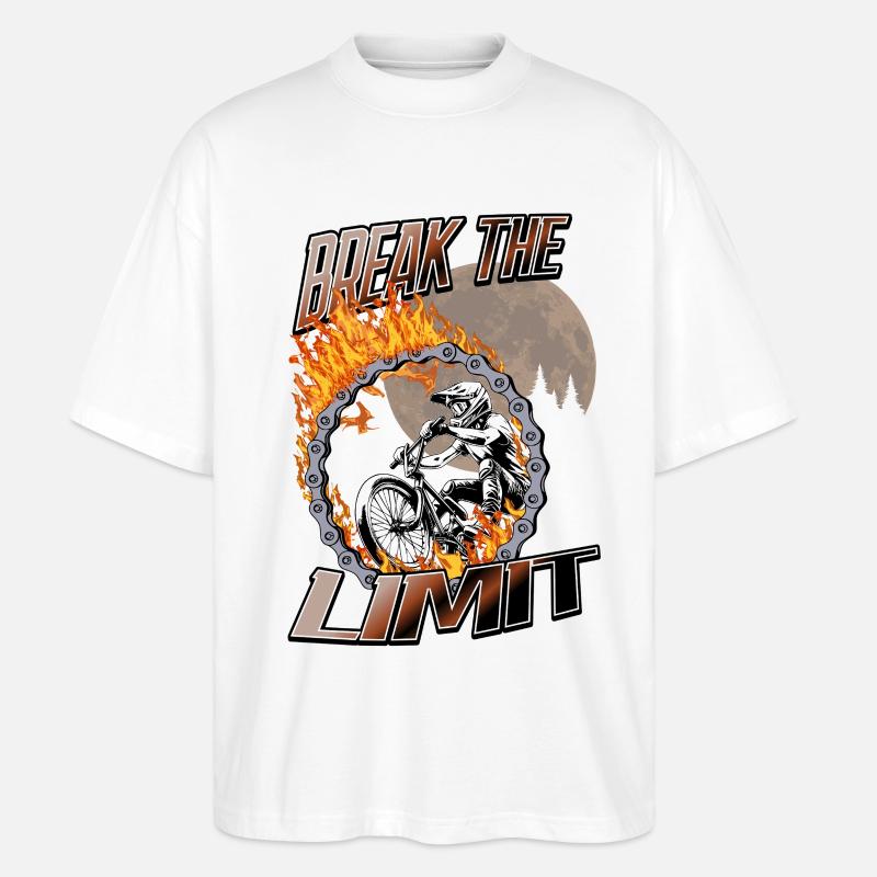 BMX Break the Limit Feuer - Stanley/Stella Oversized Unisex Bio T-Shirt Blaster 2.0 - Weiß