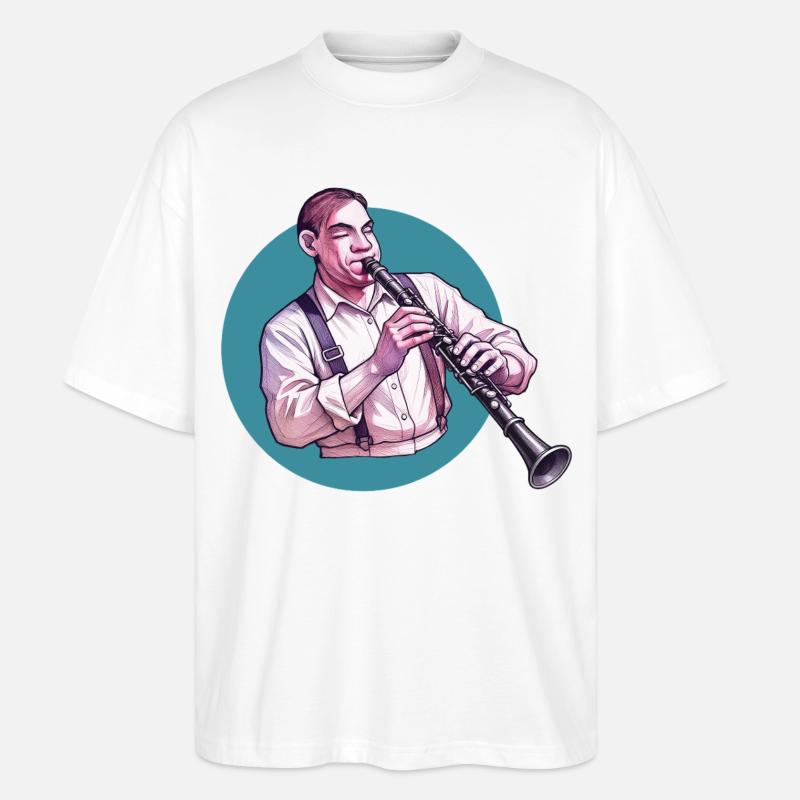 CLARINETIST #2 – Klang & Bild - Stanley/Stella Oversized Unisex Bio T-Shirt Blaster 2.0 - Weiß