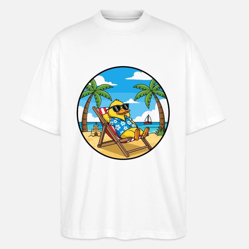 Cool Duck Beach Vacation Summer Vibes - Stanley/Stella Oversized Unisex Bio T-Shirt Blaster 2.0 - Weiß