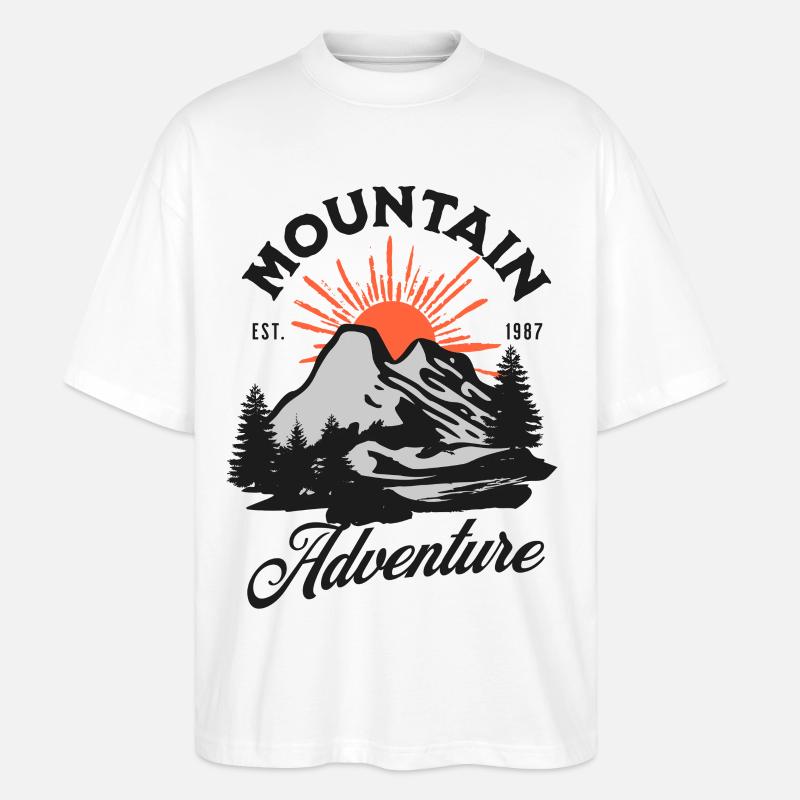Berge Abenteuer - Stanley/Stella Oversized Unisex Bio T-Shirt Blaster 2.0 - Weiß