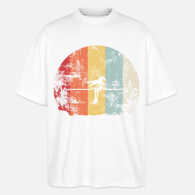 Herzschlag-Pferd im Retro Regenbogen - Stanley/Stella Oversized Unisex Bio T-Shirt Blaster 2.0 - Weiß