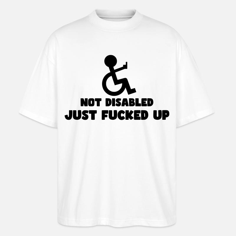 Pas handicapé, juste complètement perdu ! # - T-shirt bio Blaster 2.0 coupe oversize Stanley/Stella Unisexe - blanc