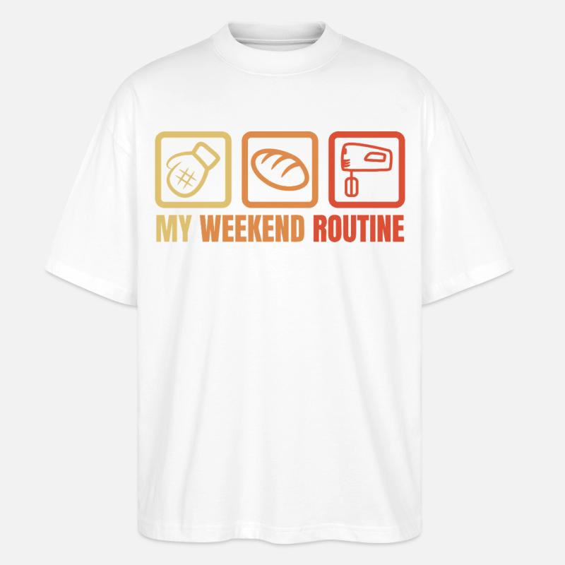 Ma routine du week-end - T-shirt bio Blaster 2.0 coupe oversize Stanley/Stella Unisexe - blanc