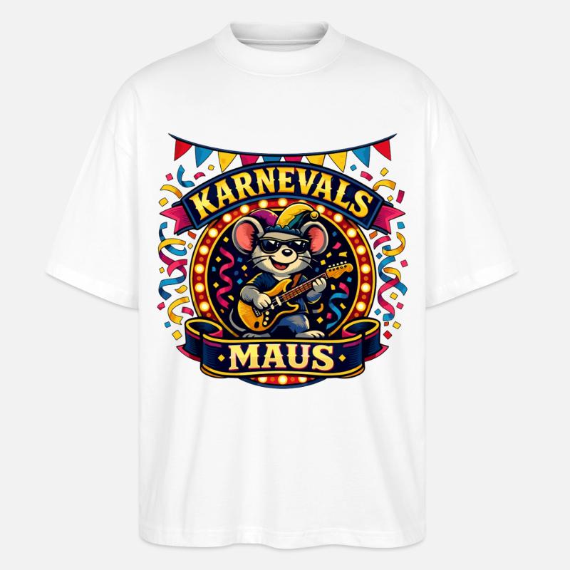 Karneval Maus Rock Köln Alaaf Geschenk - Stanley/Stella Oversized Unisex Bio T-Shirt Blaster 2.0 - Weiß