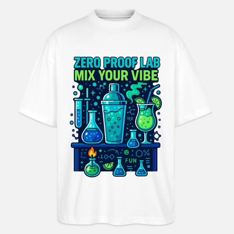 zero proof lab, mocktail chemie - Stanley/Stella Oversized Unisex Bio T-Shirt Blaster 2.0 - Weiß