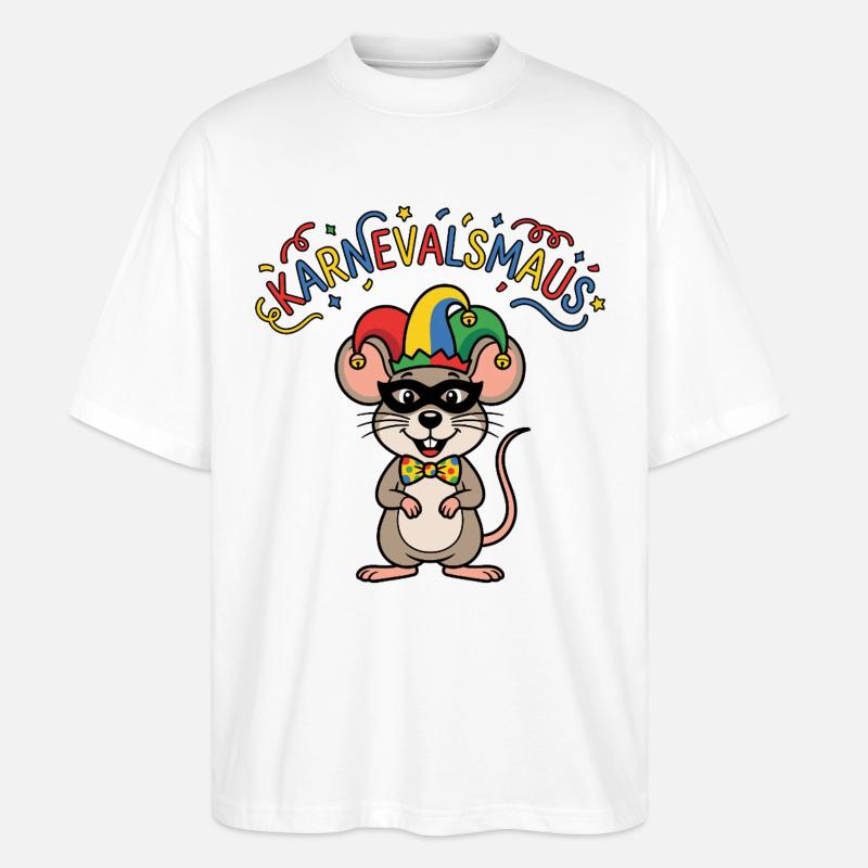 Karnevalsmaus Karneval Köln Kölner Karnevals Maus - Stanley/Stella Oversized Unisex Bio T-Shirt Blaster 2.0 - Weiß