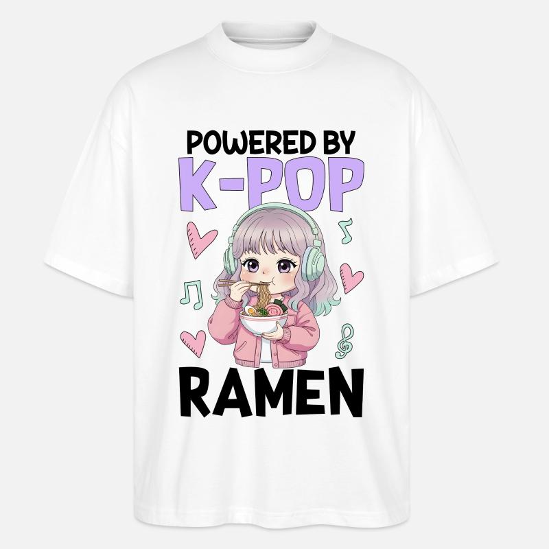 Powered By K-Pop Ramen - Stanley/Stella Oversized Unisex Bio T-Shirt Blaster 2.0 - Weiß