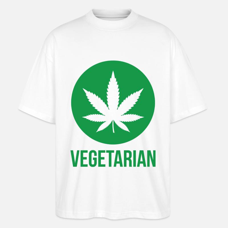 Vegetarian Cannabis – Witziges Kiffer Design - Stanley/Stella Oversized Unisex Bio T-Shirt Blaster 2.0 - Weiß