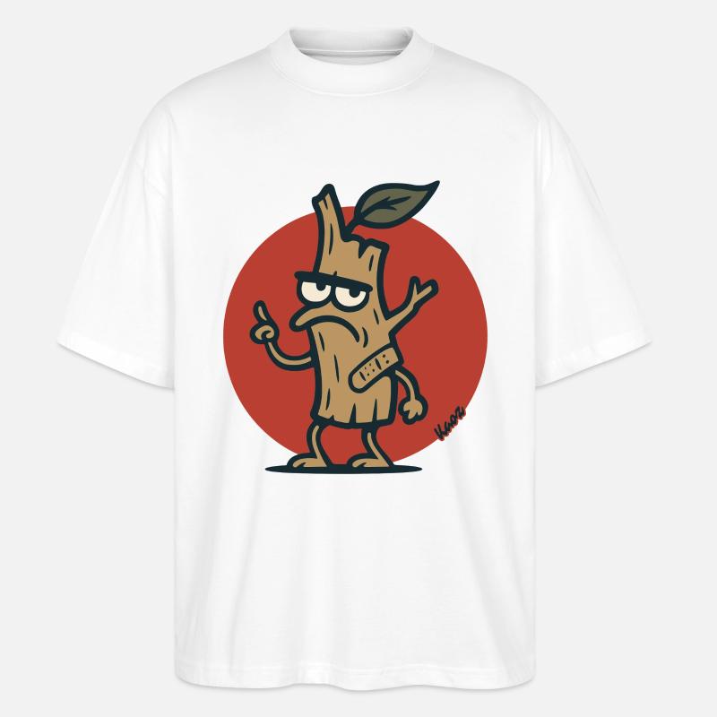 Grimmiger Baum Ast Baumstumpf mit Gesicht - Stanley/Stella Oversized Unisex Bio T-Shirt Blaster 2.0 - Weiß