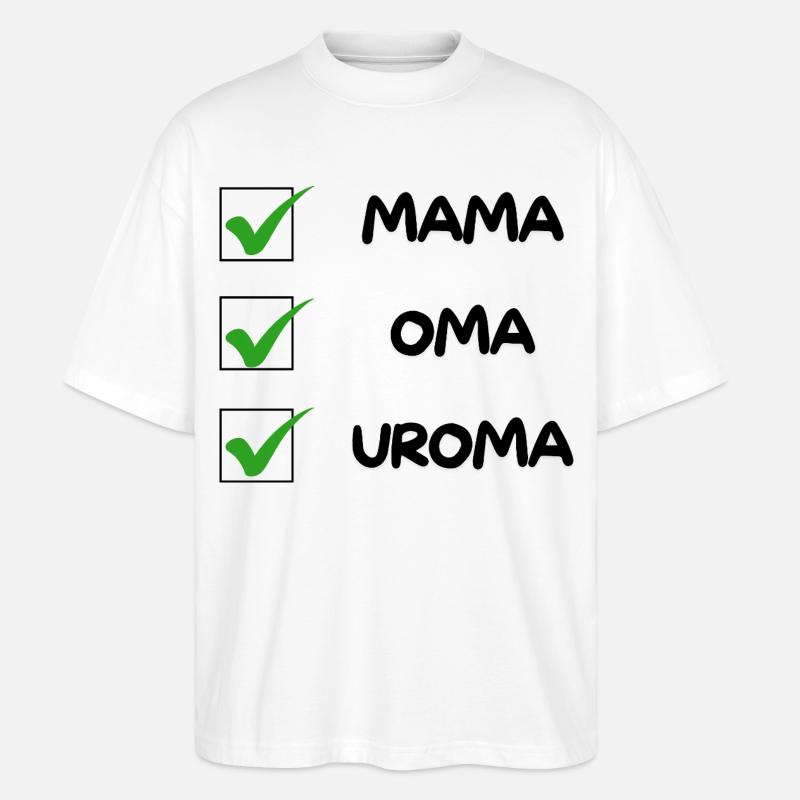 UROMA Checkliste - Stanley/Stella Oversized Unisex Bio T-Shirt Blaster 2.0 - Weiß