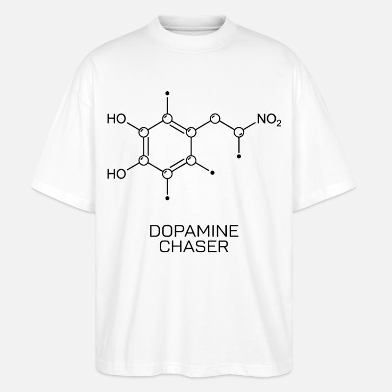 Dopamine Chaser Molecule - Stanley/Stella Oversized Unisex Organic T-shirt Blaster 2.0 - white