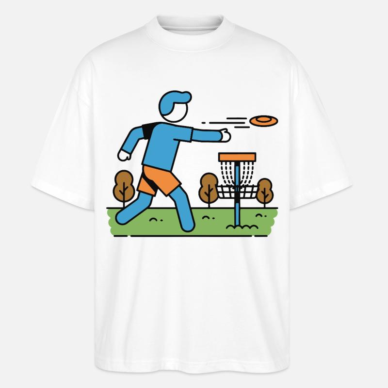 Disc Golf Flying Disc Golfer Disc Golf Korb - Stanley/Stella Oversized Unisex Bio T-Shirt Blaster 2.0 - Weiß