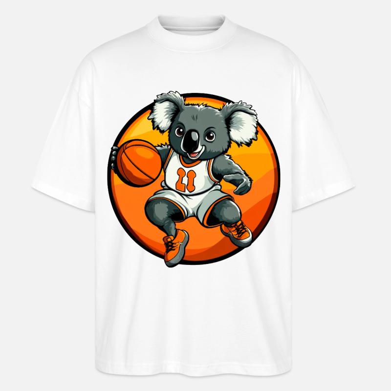 Basketball player Koala - Stanley/Stella Oversized Unisex Organic T-shirt Blaster 2.0 - white
