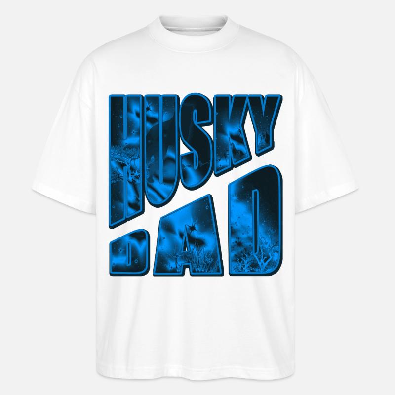 Husky Bad Neon Eisdesign - Stanley/Stella Oversized Unisex Bio T-Shirt Blaster 2.0 - Weiß