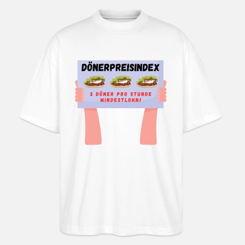 Dönerpreisindex - Stanley/Stella Oversized Unisex Bio T-Shirt Blaster 2.0 - Weiß