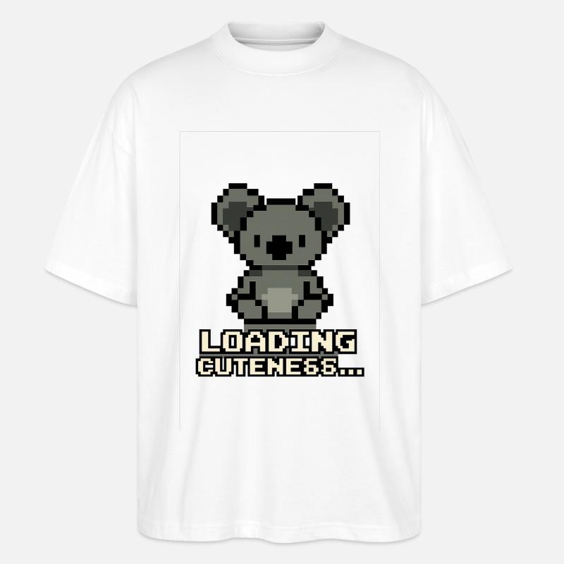 Pixelkoala Loading Cuteness - Stanley/Stella Oversized Unisex Bio T-Shirt Blaster 2.0 - Weiß