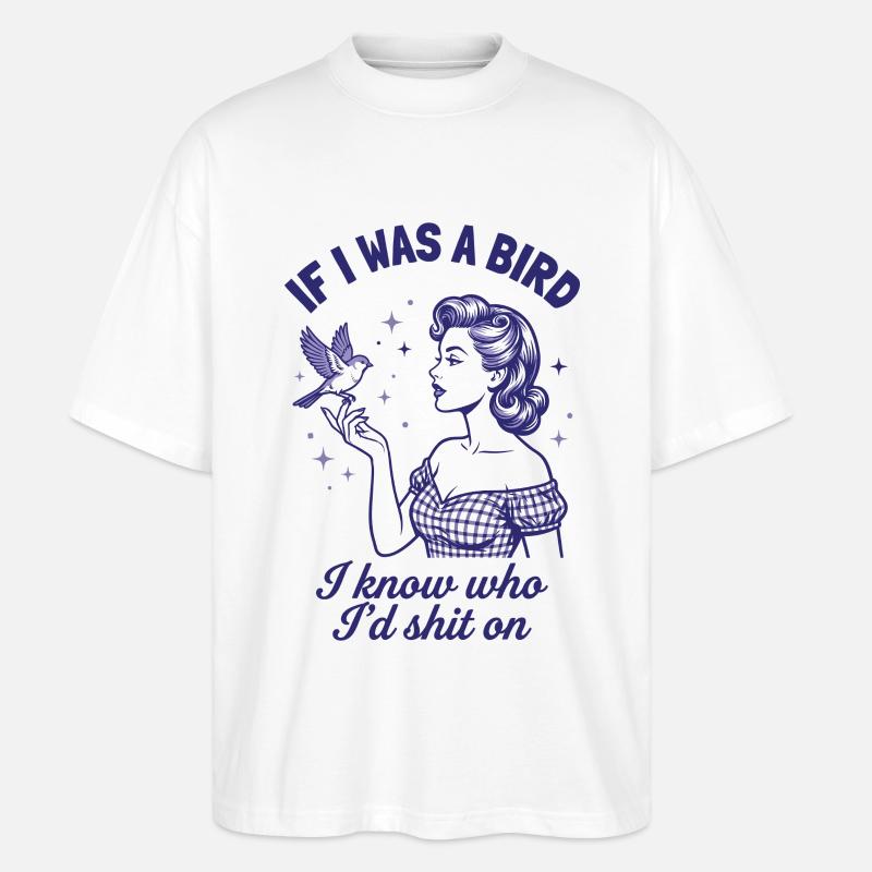 Echte Rache Vogel Retro Statement - Stanley/Stella Oversized Unisex Bio T-Shirt Blaster 2.0 - Weiß