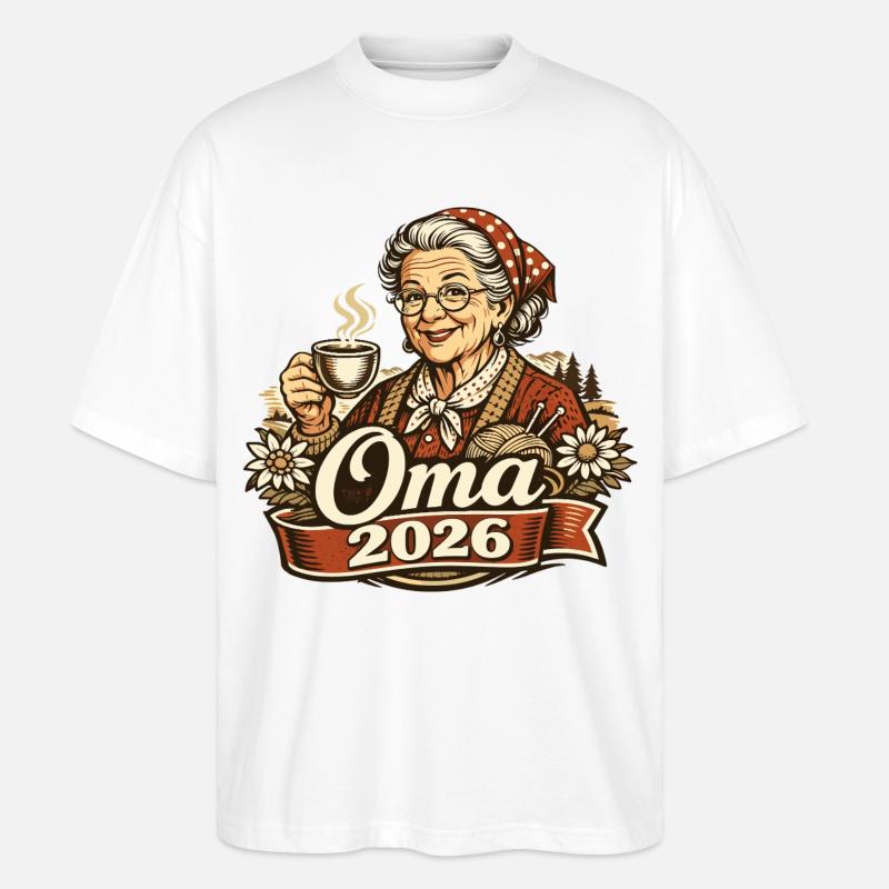 Oma 2026 Loading Geschenk Enkelkind  - Stanley/Stella Oversized Unisex Bio T-Shirt Blaster 2.0 - Weiß