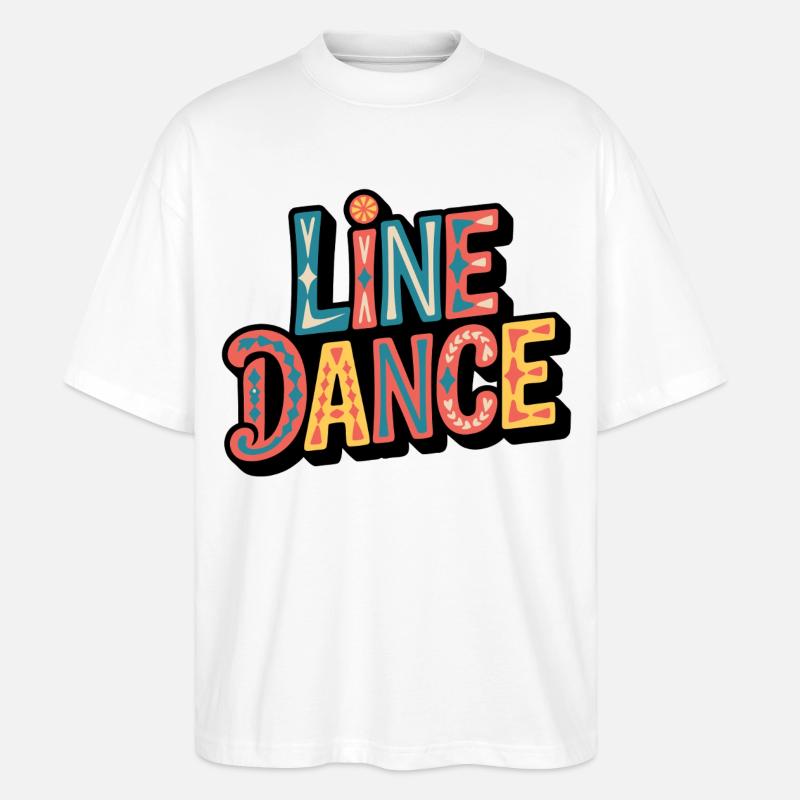 Line Dance Schriftzug: Farbexplosion - Stanley/Stella Oversized Unisex Bio T-Shirt Blaster 2.0 - Weiß