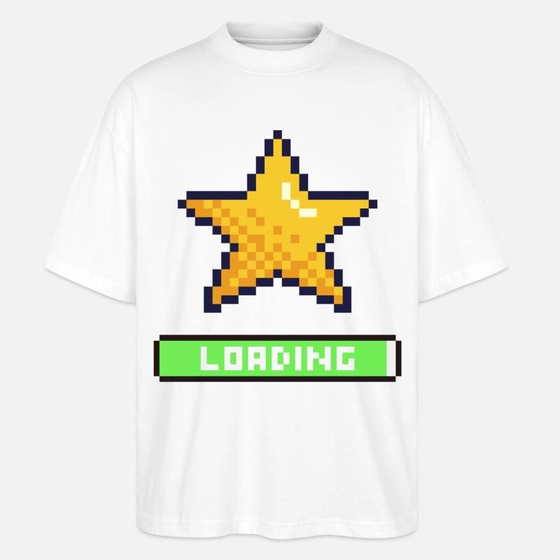 loading pixel étoile - T-shirt bio Blaster 2.0 coupe oversize Stanley/Stella Unisexe - blanc