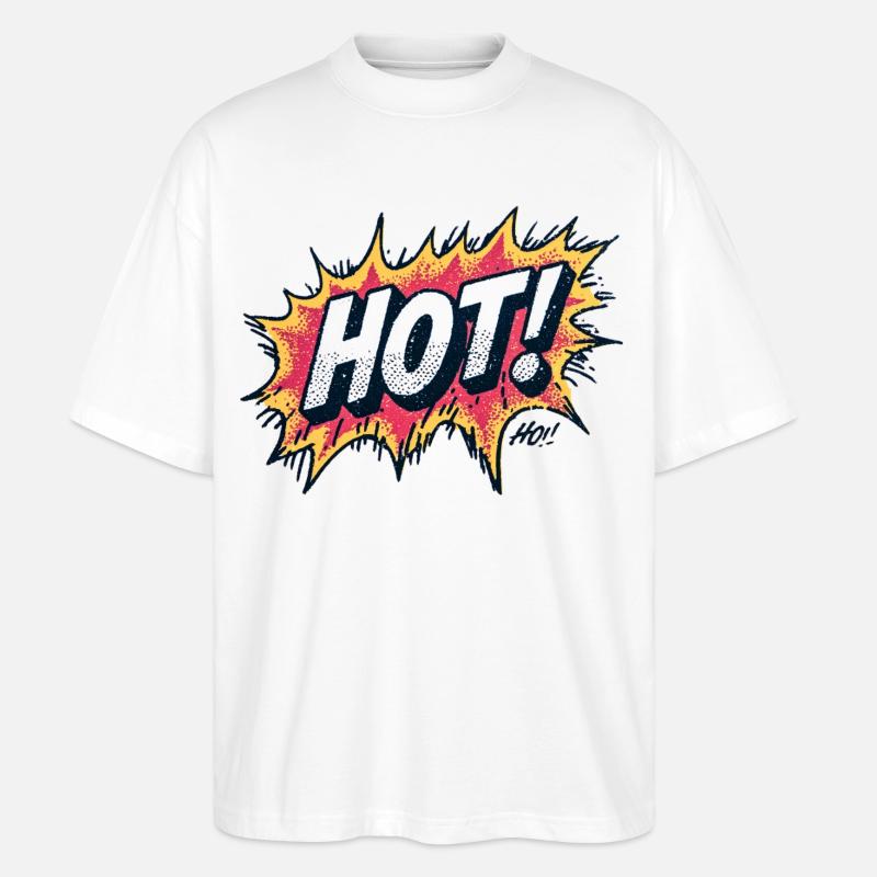 Hot Comic Explosions Design - Stanley/Stella Oversized Unisex Bio T-Shirt Blaster 2.0 - Weiß
