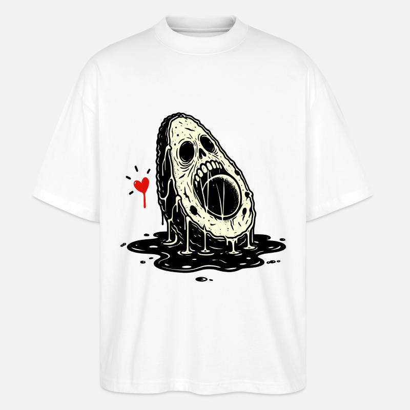Totenkopf Horror Avocado - Stanley/Stella Oversized Unisex Bio T-Shirt Blaster 2.0 - Weiß