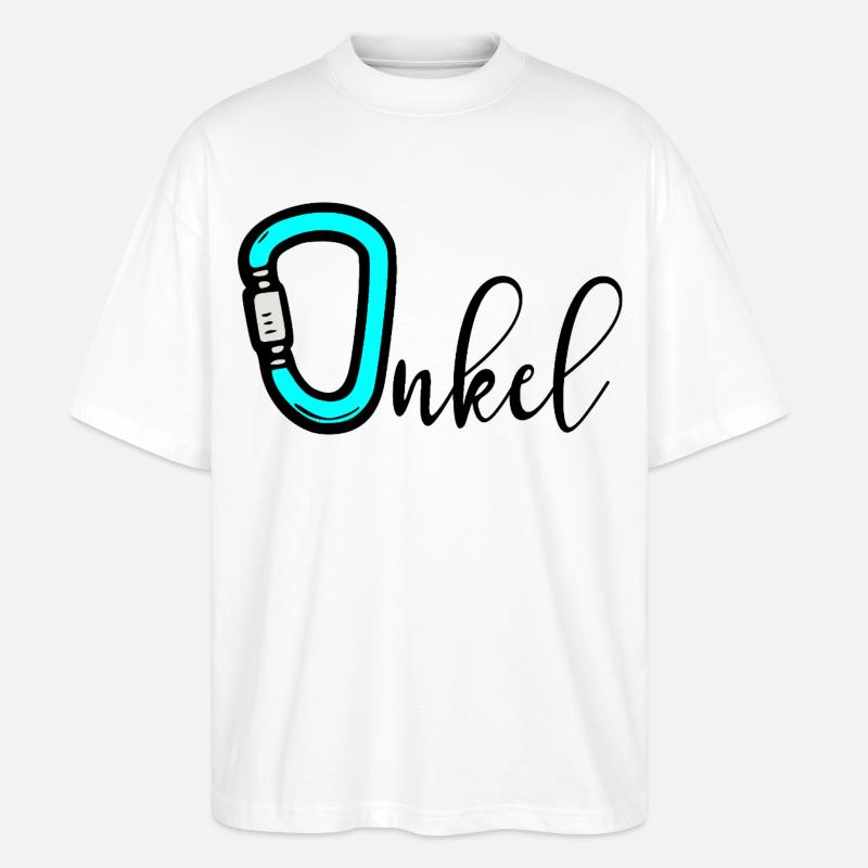 Camping Klettern Onkel - Stanley/Stella Oversized Unisex Bio T-Shirt Blaster 2.0 - Weiß