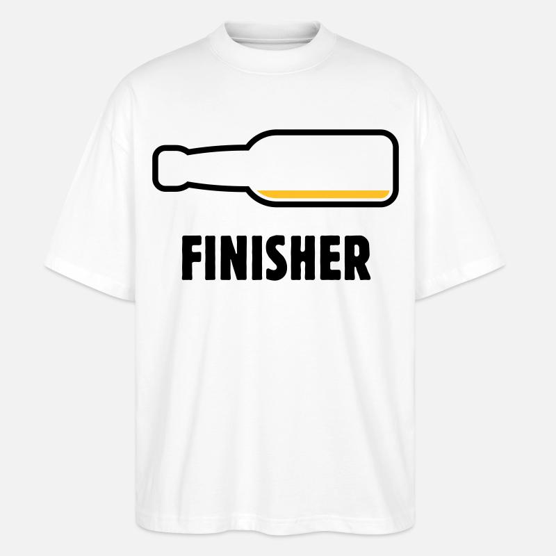 Finisher (Bier / Bierchen / Biertrinker / POS 2C) - Stanley/Stella Oversized Unisex Bio T-Shirt Blaster 2.0 - Weiß