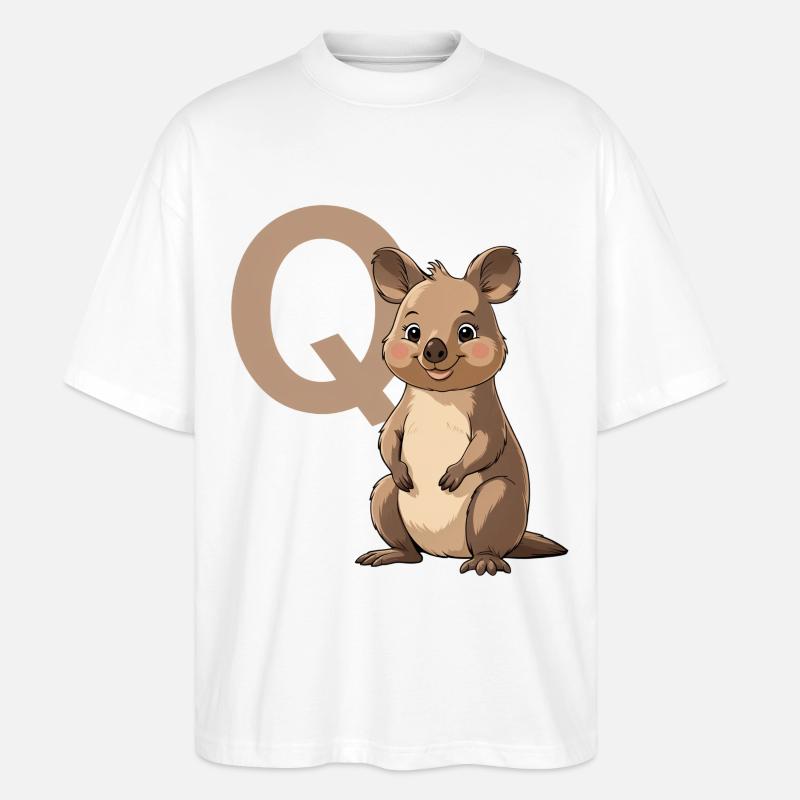 Koala mit Q Mascot-Design - Stanley/Stella Oversized Unisex Bio T-Shirt Blaster 2.0 - Weiß
