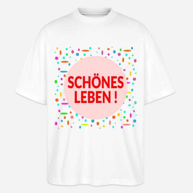 Lebensplan Schönes Leben - Stanley/Stella Oversized Unisex Bio T-Shirt Blaster 2.0 - Weiß