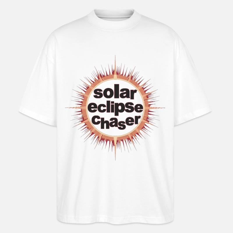 Solar eclipse chaser - Stanley/Stella Oversized Unisex Organic T-shirt Blaster 2.0 - white