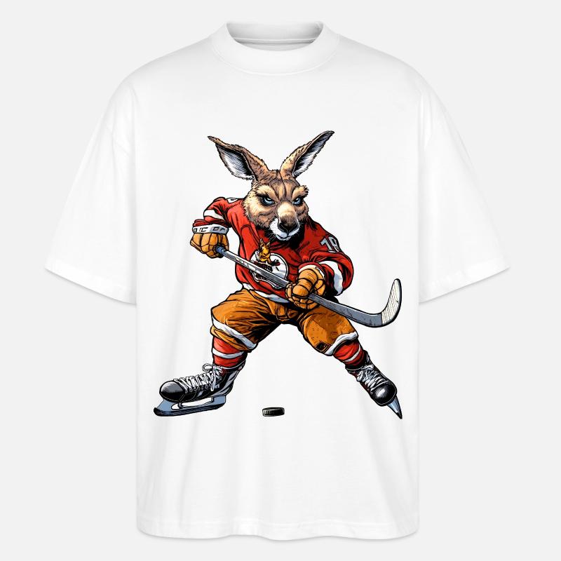 Kängurus Eishockey - Stanley/Stella Oversized Unisex Bio T-Shirt Blaster 2.0 - Weiß