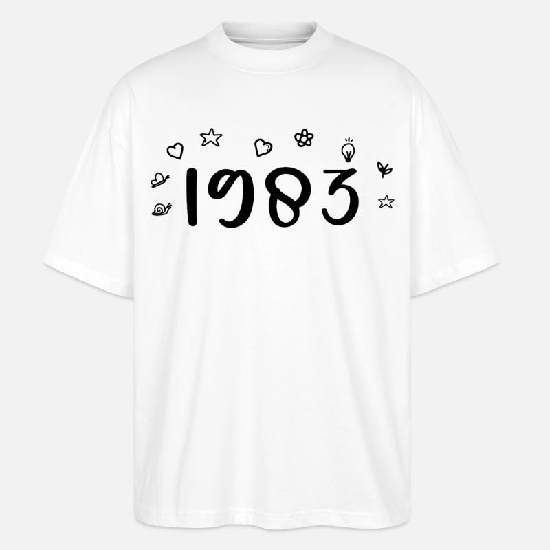 1983 Jubiläum 1983 Retro 1983 - Stanley/Stella Oversized Unisex Bio T-Shirt Blaster 2.0 - Weiß